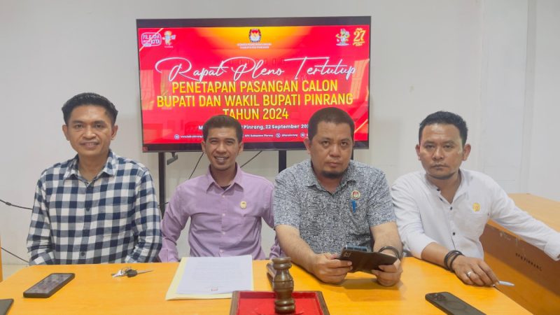 Tiga Paslon Bupati dan Wakil Bupati Pinrang  Ditetapkan KPU Pinrang