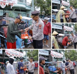 Kapolres Pinrang Bagikan Takjil Kepada Tukang Becak di Bulan Suci Ramadhan
