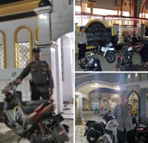 Polsek Mattiro Sompe Lakukan Pengamanan Sholat Tarwih di Lima Masjid