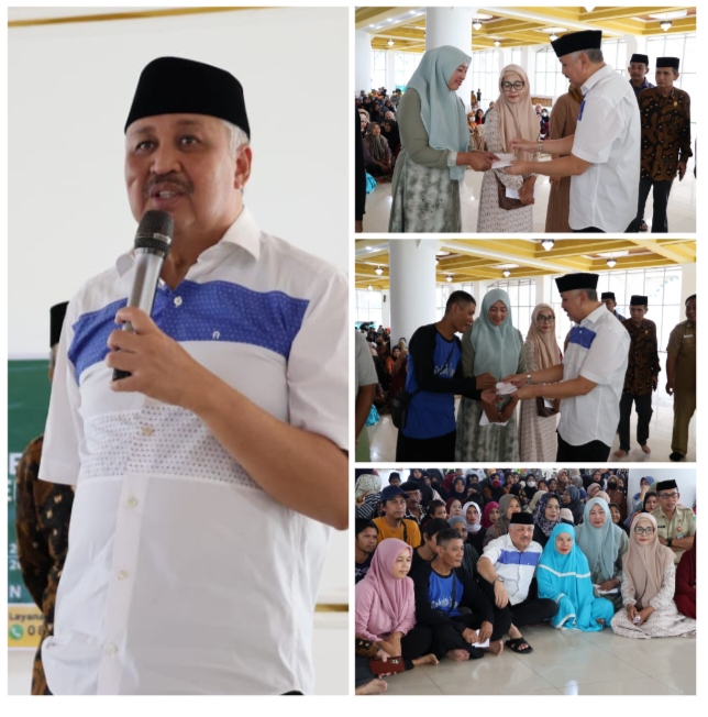 Tenaga Kebersihan Dapat Santunan Melalui Baznas Yang Diserahkan Bupati Pinrang H.Andi Irwan Hamid,S.Sos