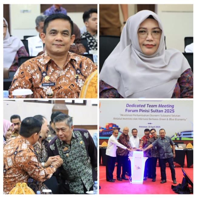 Wabup Pinrang Sudirman Bungi,S.IP.,M.Si,. Didampingi Kadis DPMPTSP, Hadiri High Level Meeting di Kantor Gubernur Sulsel