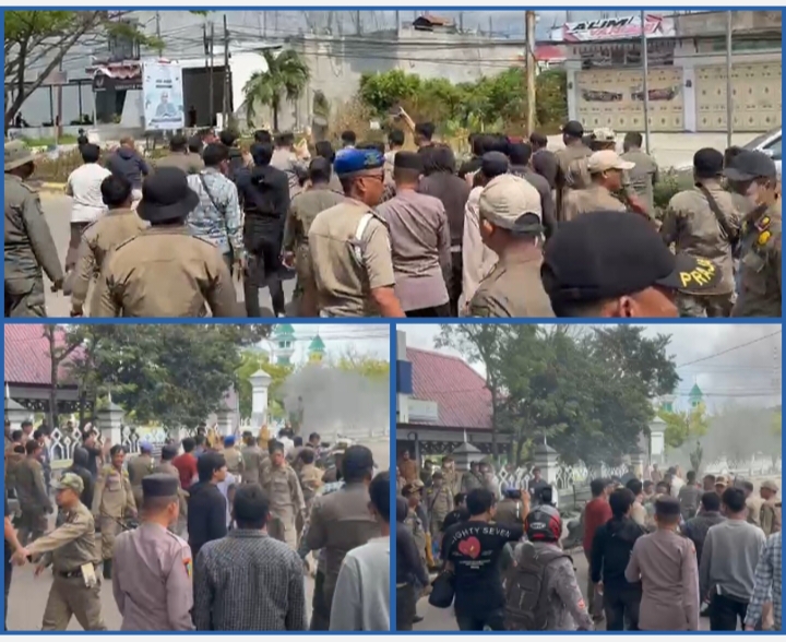 Menyerang Nama Pribadi Bupati Pinrang, Satpol PP Langsung Bubarkan Demo Mahasiswa KMP UMI