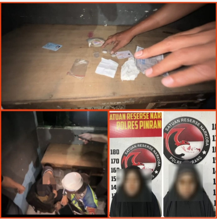 Bawa Sabu 2,37 Gram, Dua Perempuan Asal Makassar Ditangkap Dihalaman Masjid Al Munawir Pinrang