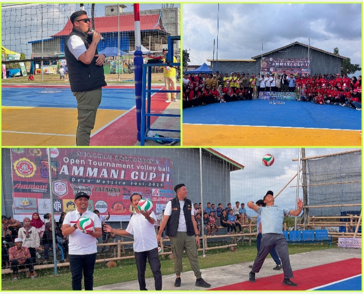 Pembukaan Open Tournament Volly Ball Ammani Cup II, Ketua Karang Taruna Kabupaten Pinrang Beri Sambutan