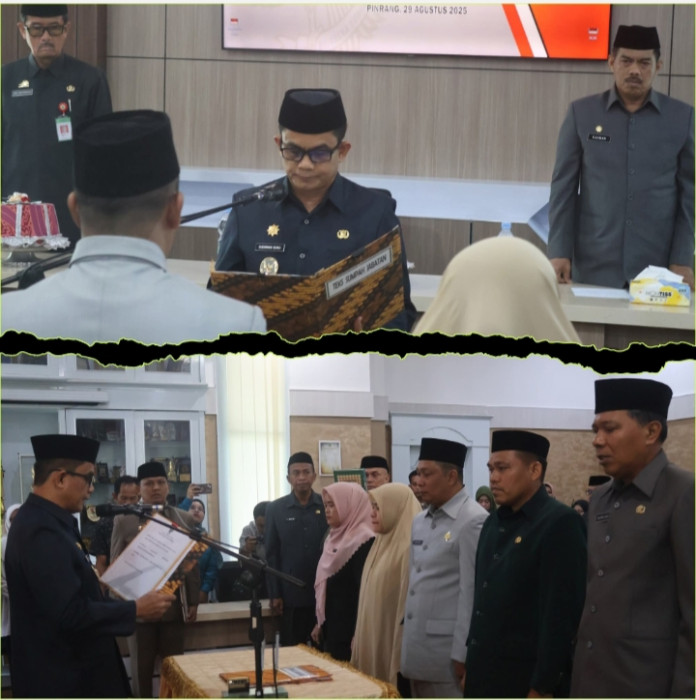 Wabup Sudirman Bungi, S.IP., M.Si., Lantik Lima Pejabat Lingkup Pemkab Pinrang