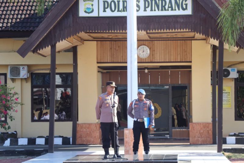 Kabag Ren Polres Pinrang Pimpin Apel Pagi, Tekankan Disiplin dan Tanggung Jawab Personel