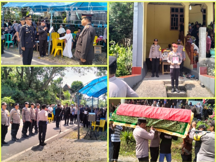 Personel Polres Pinrang Laksanakan Upacara Persemayaman Purnawirawan AKP Turisno, S.H