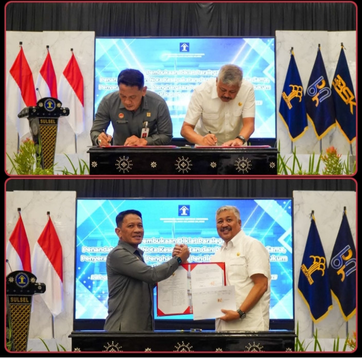 Nota Kesepahaman Posbakum Resmi Ditandangani Bupati Pinrang dan Kementerian Hukum RI